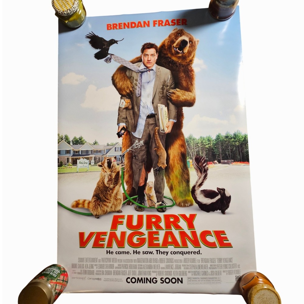 Furry Vengeance 2010 Original Advance Movie Poster 27x40‎ Brendan Fraser D/S